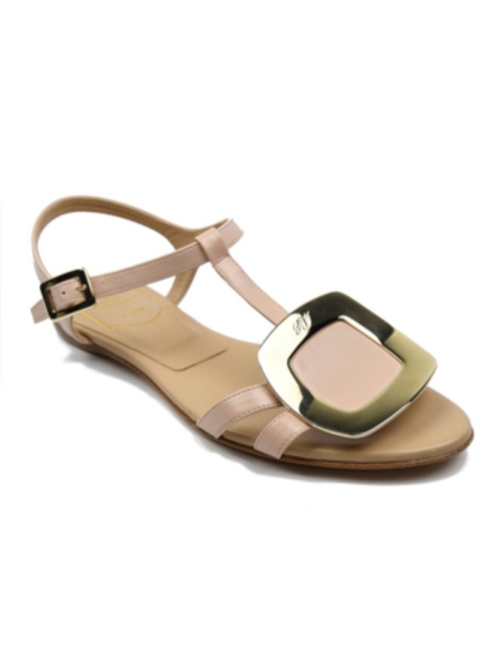 Roger Vivier Rosa Salmone Leather Chips  Sandals